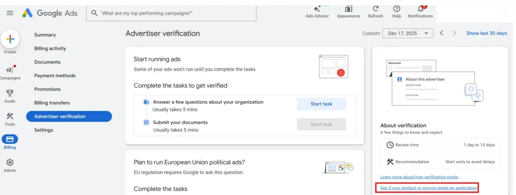 Google ads dashboard
